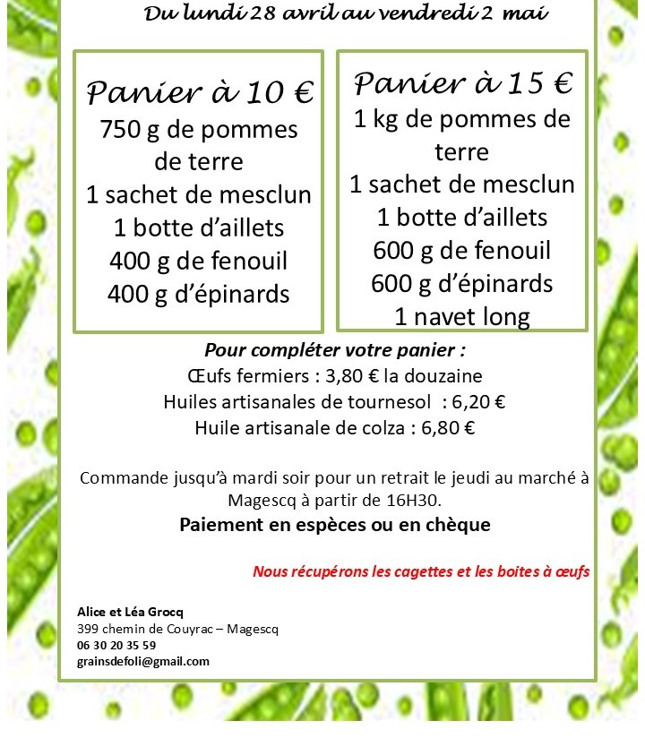 Paniers de légumes BIO