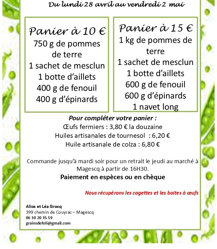 Paniers de légumes BIO